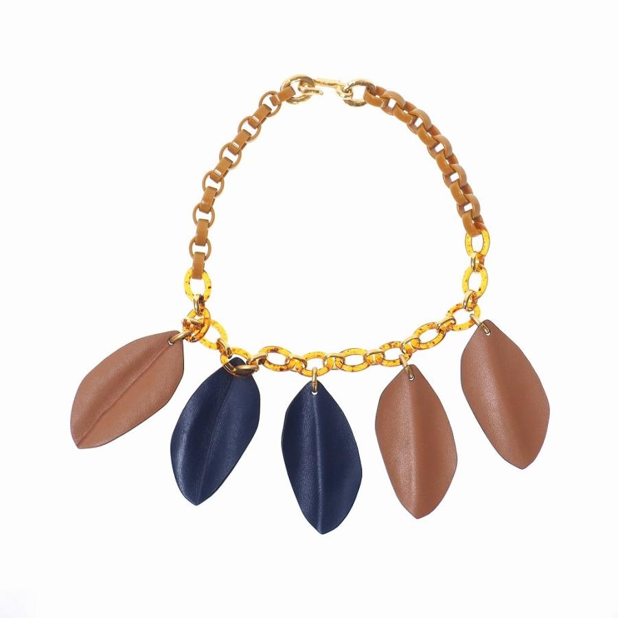 MARNI 中古 未使用品 マルニ 20SS LEATHER AND RESIN NECKLACE 