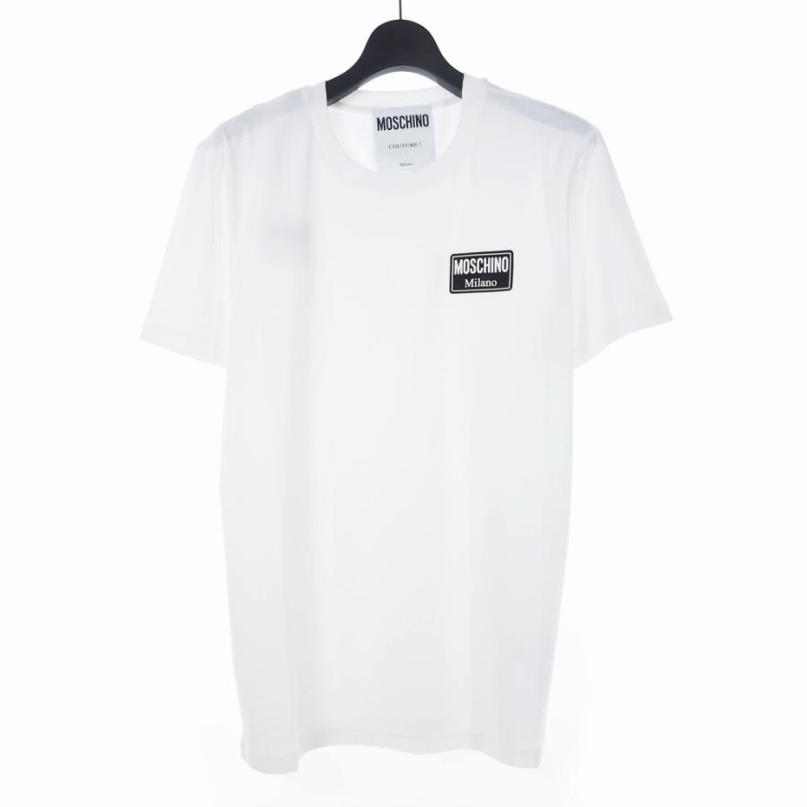 新版 モスキーノ 未使用品 中古 Moschino 古着 ベクトル メンズ A0702 白 ホワイト 48 半袖 カットソー Tシャツ ワッペンロゴ ss 半袖 Floridapace Gov