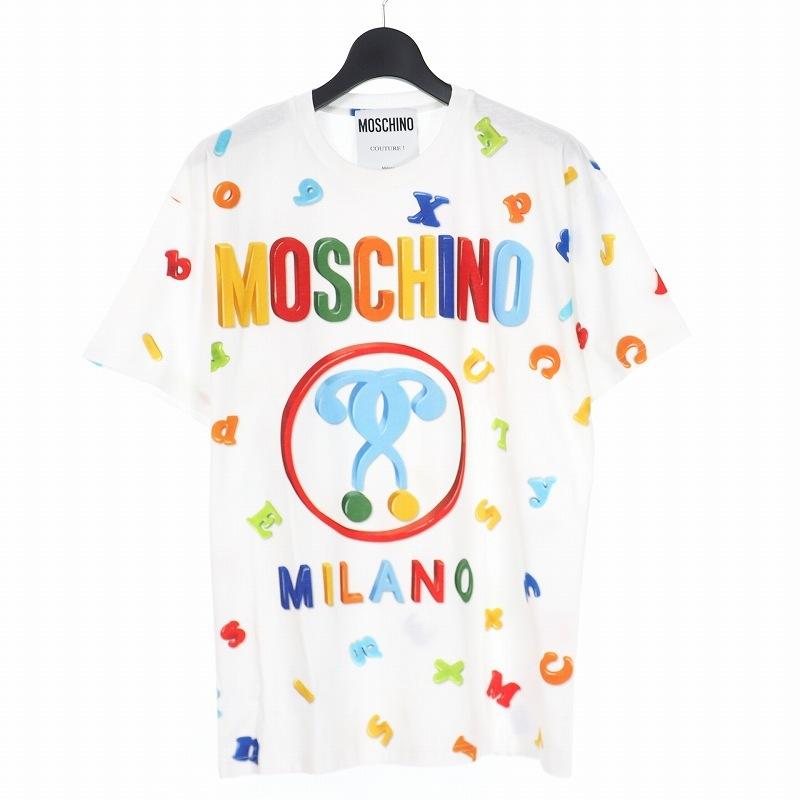 半袖 未使用品 モスキーノ MOSCHINO 20SS ダブルクエスチョン プリント Tシャツ カットソー 半袖 総柄 XS ホワイト 白 マルチカラー A0702 レデ 半袖 未使用品 モスキーノ MOSCHINO 20SS ダブルクエスチョン プリント Tシャツ カットソー 半袖 総柄 XS ホワイト 白 マルチカラー A0702 レデ