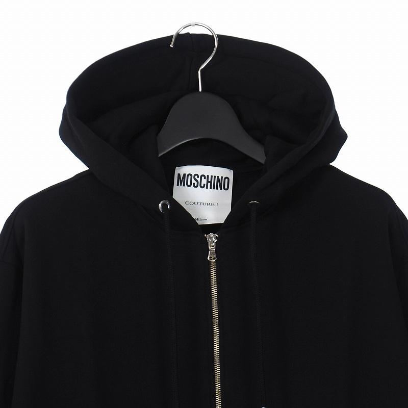 未使用品 モスキーノ MOSCHINO 20SS ロゴ プリント フーディ ジップ 