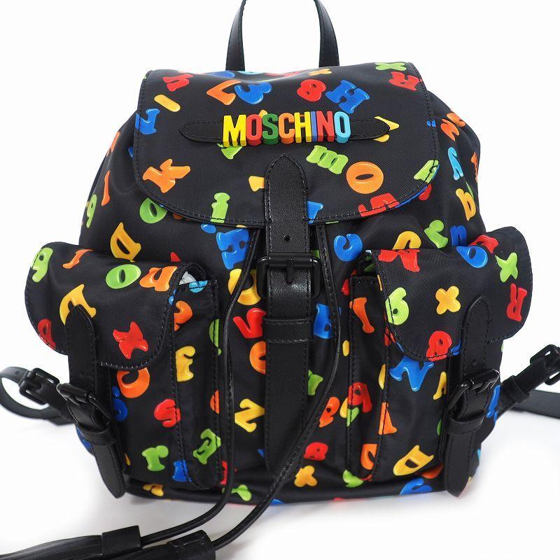 未使用品 モスキーノ MOSCHINO 20SS 総柄 タッセル バッグ リュック