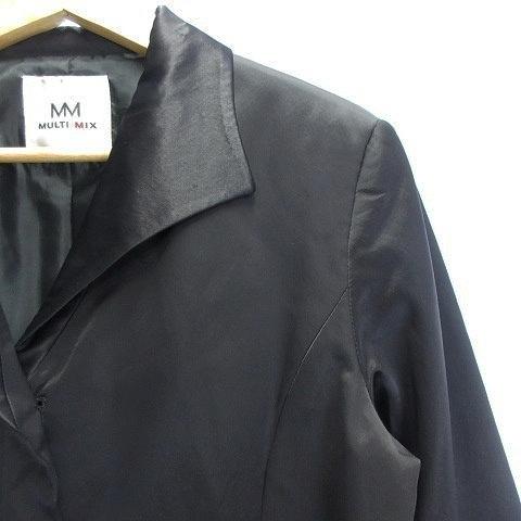マルチミックス MULTI MIX ジャケット 七分袖 背抜き フライフロント 無地 11 黒 ブラック アウター  レディース｜vectorpremium｜04
