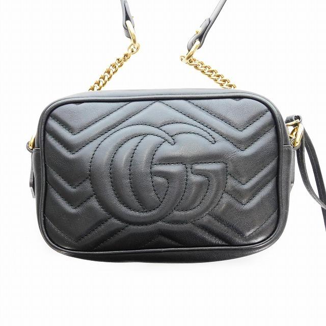 中古 グッチ GUCCI GGマーモント キルティング ミニバッグ ショルダー ...