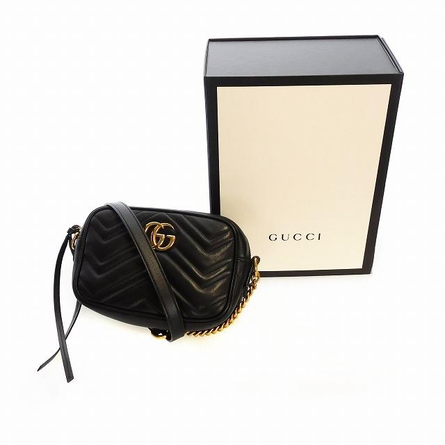 中古 グッチ GUCCI GGマーモント キルティング ミニバッグ ショルダー ...