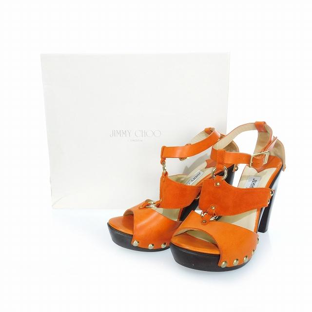ジミーチュウ JIMMY CHOO ストラップ サンダル スタッズ レザー ヒール 