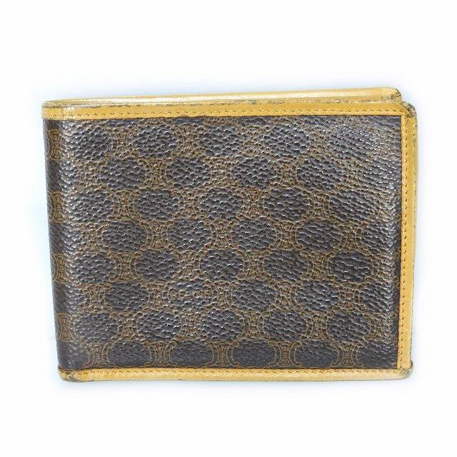 セリーヌ CELINE マカダム柄 二つ折り財布 ブラウン ウォレット /EAY 