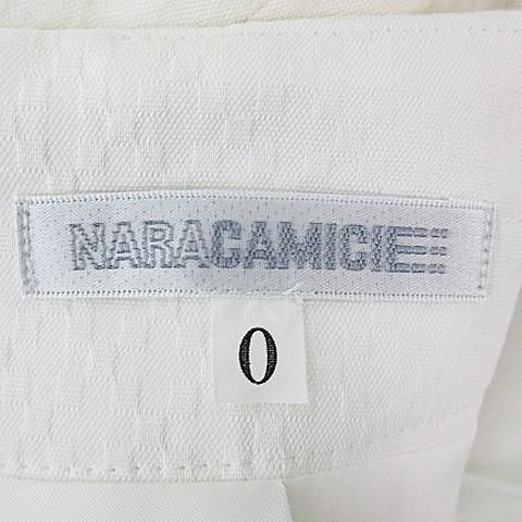 ナラカミーチェ NARA CAMICIE スカート フレア ひざ丈 バックファスナー タック 麻混 リネン混 薄手 無地 0 白 ホワイト レディース｜vectorpremium｜09