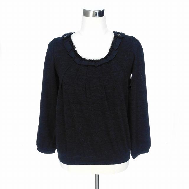 アクシーズファム axes femme ニット 長袖 切替 ティアード フリル M