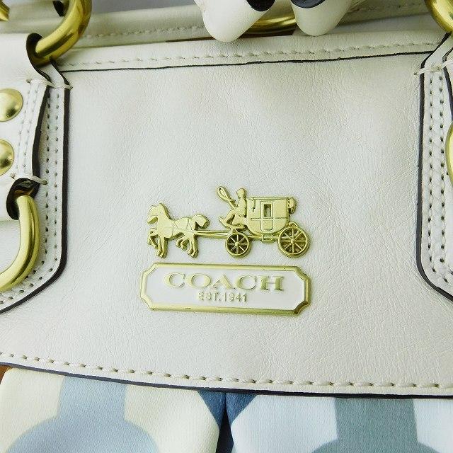 コーチ COACH マディソン グラフィックオプアート マルチカラー ハンドバッグ ショルダー 12960 サテン エナメルレザー 茶 レディース｜vectorpremium｜09