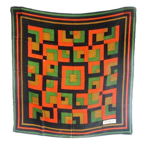 ジバンシィ GIVENCHY Licensed by 大判 スカーフ シルク 総柄 黒  