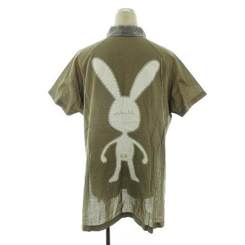 アルベロベロ olleborebla リネンシャツ ステンカラー 半袖 薄手 切替  