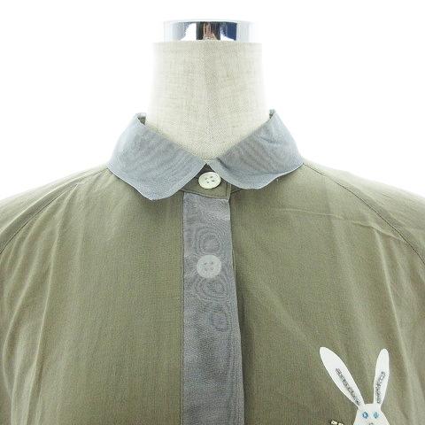 アルベロベロ olleborebla リネンシャツ ステンカラー 半袖 薄手 切替  