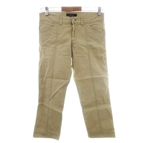 マカフィー MACPHEE トゥモローランド クロップドパンツ サブリナ カプリ センターシーム 薄手 無地 36 ベージュ ボトムス レディース