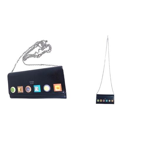 FENDI フェンディ 長財布 チェーンウォレット マルチスタッズ