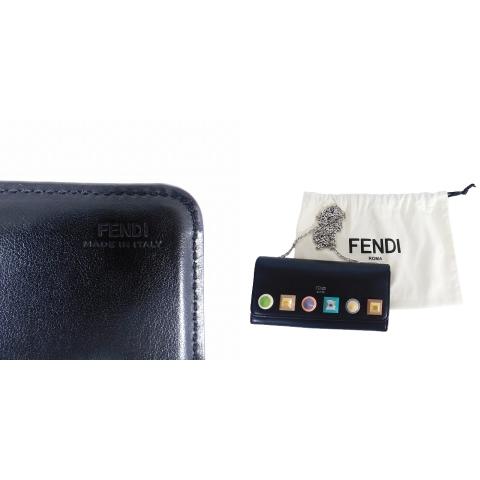 FENDI スタッズ付き長財布 FENDI フェンディ 長財布 チェーンウォレット マルチスタッズ