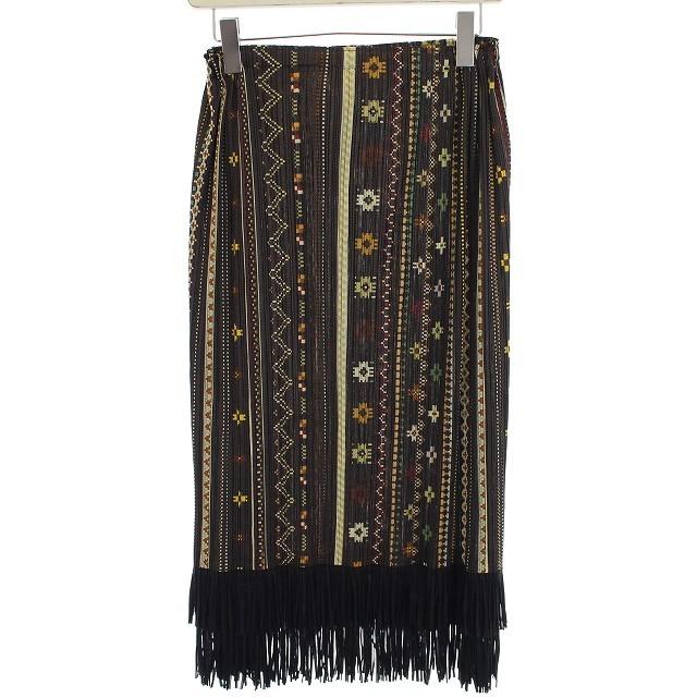 プリーツプリーズ イッセイミヤケ スカート ロング サイドボタン 3 L