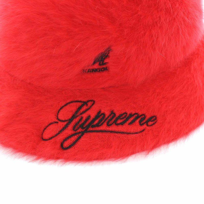 シュプリーム ×カンゴール/KANGOL ロゴ刺繍ファーバケットハット XL