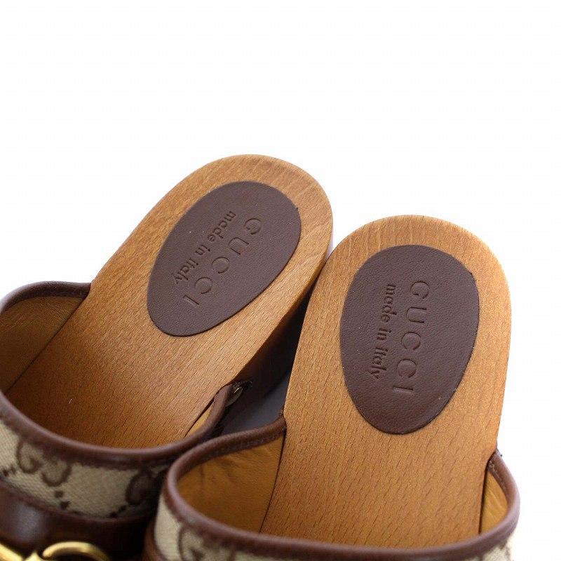 グッチ GUCCI 22AW ホースビット ミュール GGキャンバス サンダル