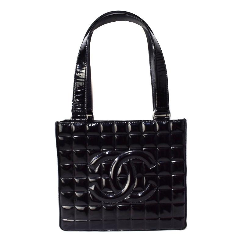 シャネル CHANEL 7番台 ココマーク チョコバー パテント トートバッグ 