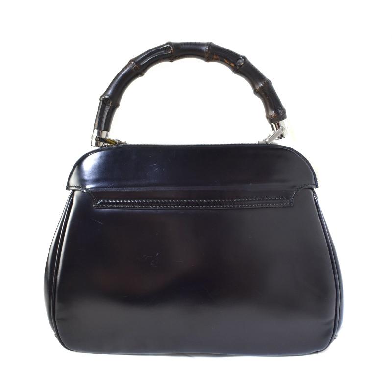 グッチ GUCCI バンブー レディロック ハンドバッグ レザー 黒
