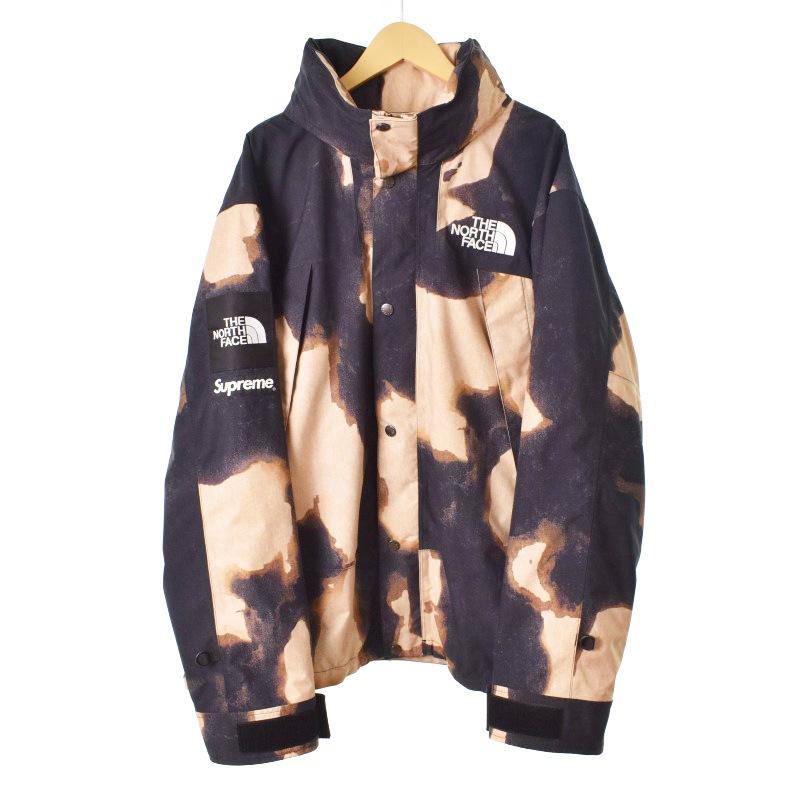 THE NORTH FACE Supreme 21AW Bleached Denim Print Mountain Jacket 