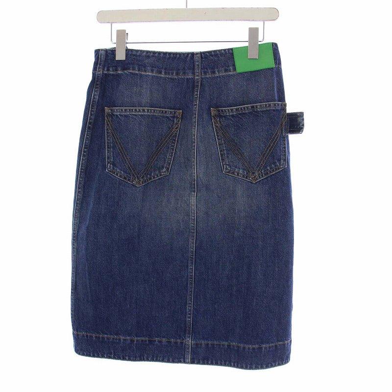 ボッテガヴェネタ BOTTEGA VENETA 23SS BLUE DENIM SKIRT ミディアム 