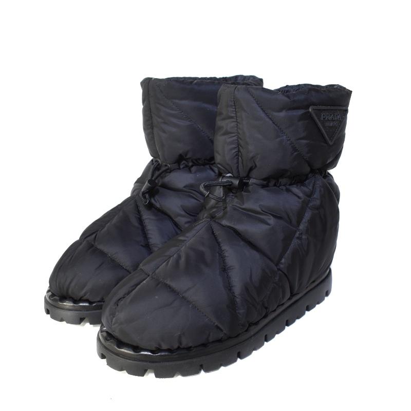 プラダ PRADA RE-NYLON パテッドナイロン ブーツ ブーティー 中綿 35 