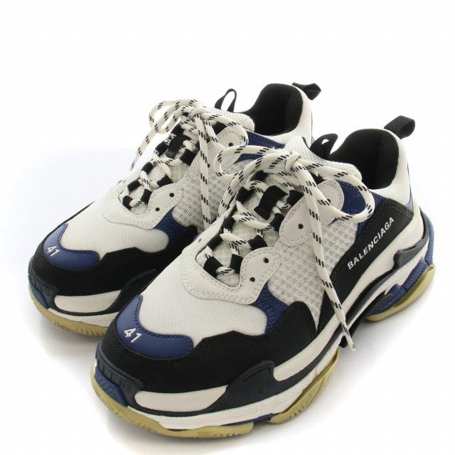 バレンシアガ BALENCIAGA Triple S トリプルエス スニーカー 536737 靴 シューズ UK7 27cm 白 ホワイト 紺 ネイビー /DK メンズ｜vectorpremium｜02