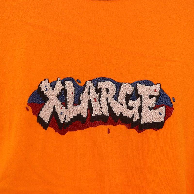 X-LARGE GRAFFITI LOGO S/S TEE カットソー クルーネック プルオーバー 半袖 刺繍 L オレンジ マルチカラー 101222011051 /SI34｜vectorpremium｜05