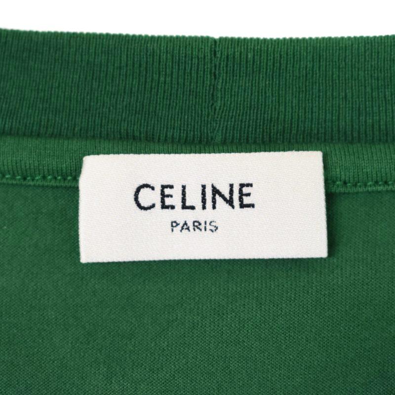 セリーヌ CELINE クロップド Tシャツ 半袖 コットンジャージー ロゴ XS 緑 グリーン 2X761501F レディース｜vectorpremium｜04
