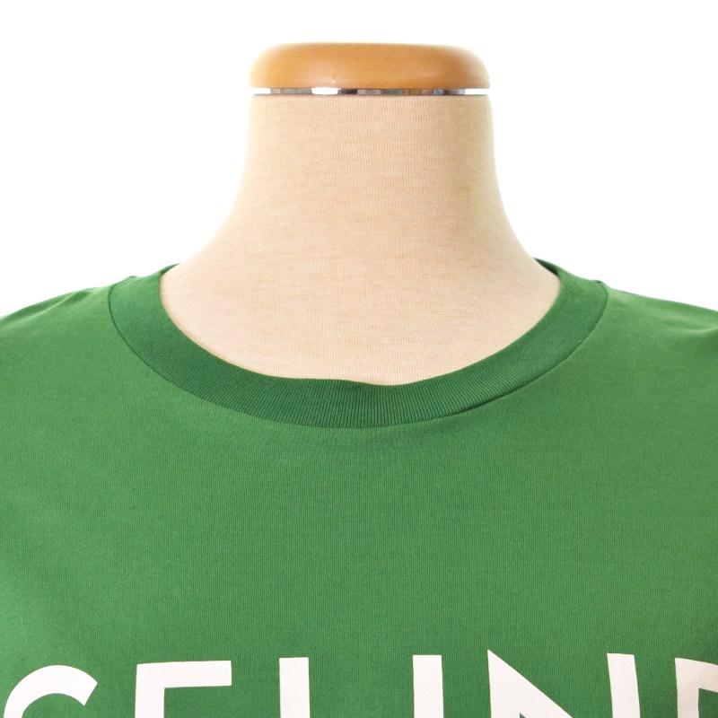 セリーヌ CELINE クロップド Tシャツ 半袖 コットンジャージー ロゴ XS 緑 グリーン 2X761501F レディース｜vectorpremium｜06