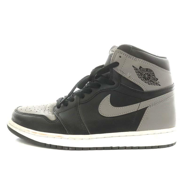 NIKE AIR JORDAN 1 RETRO HIGH OG SHADOW BLACK MEDIUM GREY-WHITE 