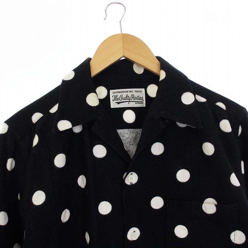 ワコマリア WACKO MARIA DOTS HAWAIIAN SHIRT BLACK ハワイアンシャツ オープンカラーシャツ 長袖 ドット M 黒 ブラック /KH メンズ｜vectorpremium｜04