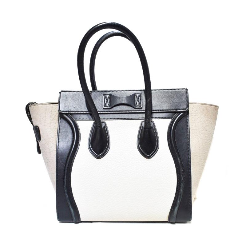 CELINEラゲージ マイクロ ホワイト/ブラック バイカラー