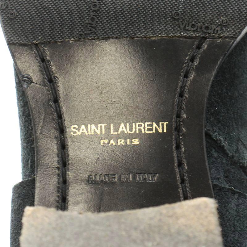 サンローラン パリ SAINT LAURENT PARIS WYATT BOOTS ショートブーツ チャンキーヒール スエード 41 26.0cm 黒｜vectorpremium｜04