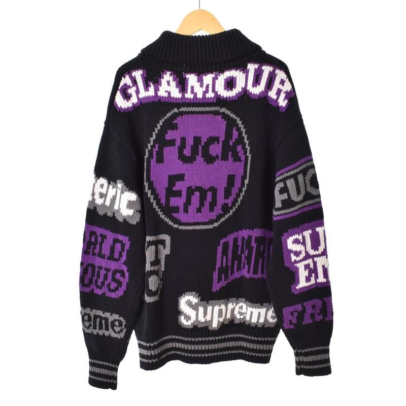 シュプリーム SUPREME ヒステリックグラマー HYSTERIC GLAMOUR 21SS カウチン ニット ジップアップ ブルゾン S 黒 ブラック ■GY18｜vectorpremium｜02