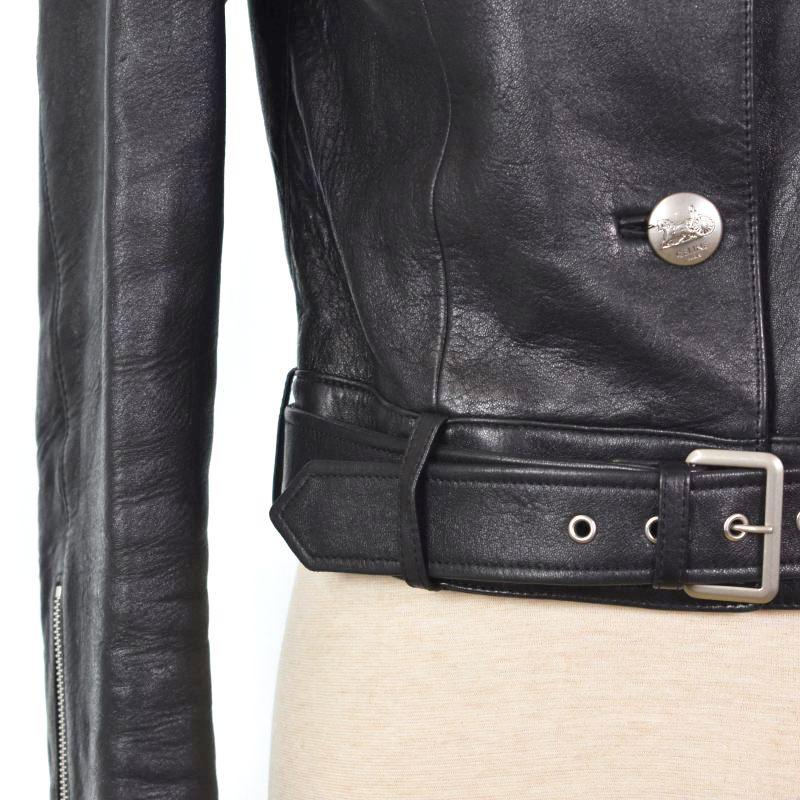 CELINE（セリーヌ） エディ期 ラムレザー ロゴボタン ノーカラー