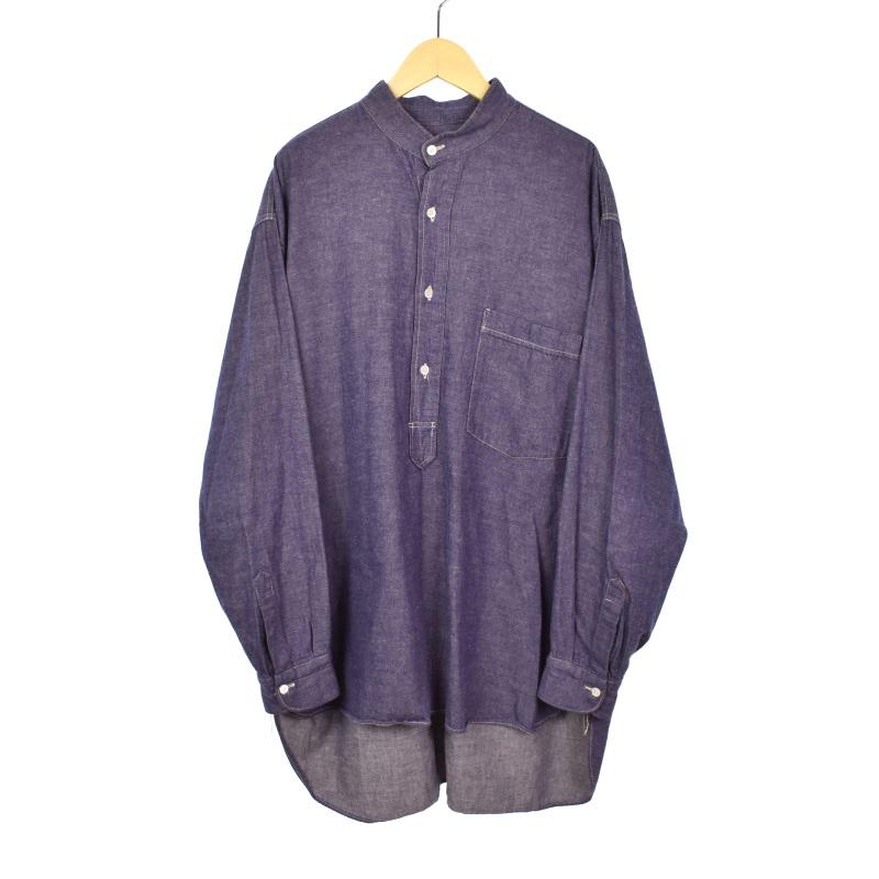 COMOLI パープルダンガリー プルオーバーシャツ