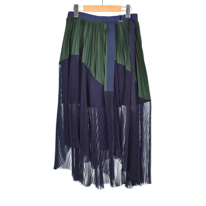 sacai ロング ラップ プリーツスカート