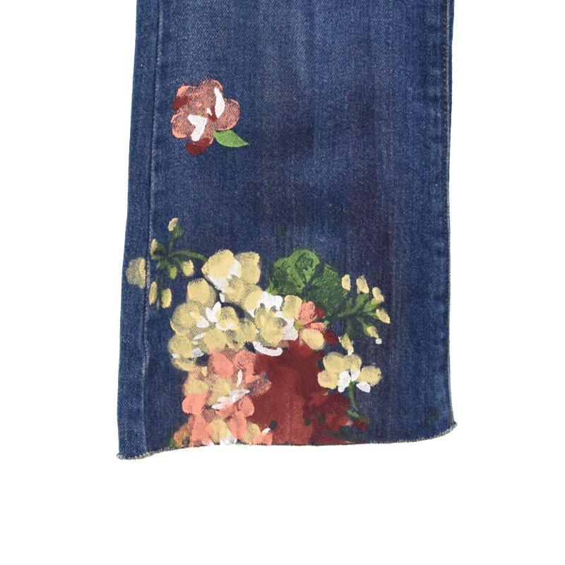 GUCCI グッチ フラワープリント ブーツカット フレア デニム GUCCI グッチ フラワープリント ブーツカット フレア デニム