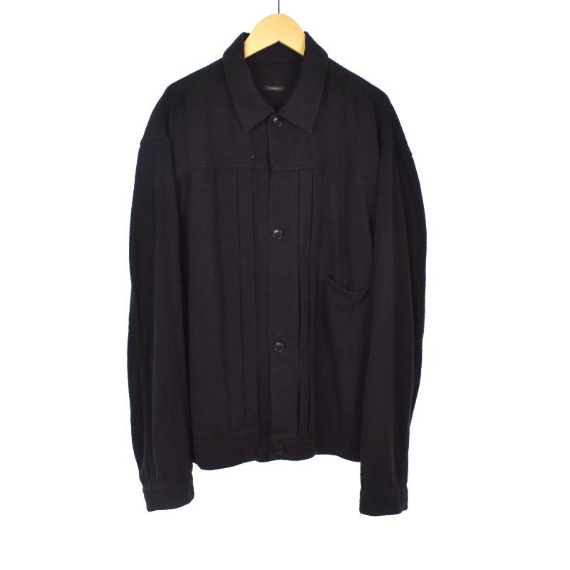 コモリ COMOLI 23SS シルクネップ TYPE-1ST シャツ ジャケット 3 黒 