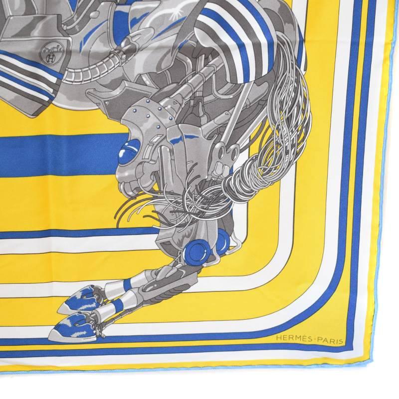 エルメス カレ40 スカーフ ペガサスポップ ブルー シルク100% (未使用) HERMES（エルメス） スカーフ カレ40 馬 ホース ロボカバール シルク