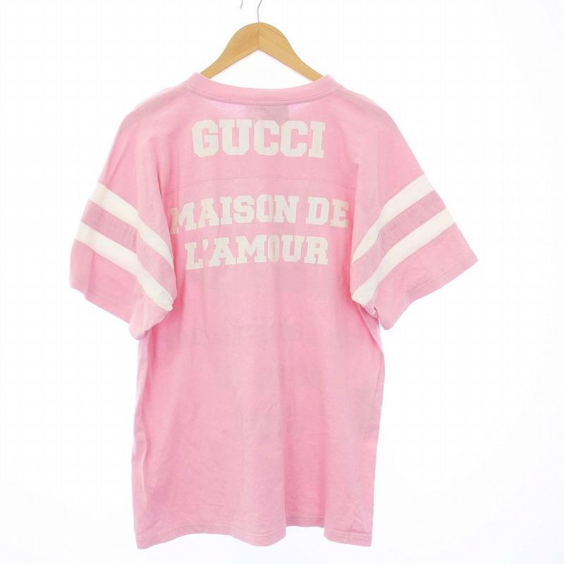 グッチ25 Eschatologyロゴ特大フィットピンクTシャツ GUCCI グッチ 25 Eschatology T-shirt Tシャツ カットソー 半袖