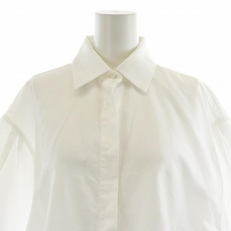 Max Mara 麻100% 半袖シャツ 比翼 白タグ Max Mara 麻100% 半袖シャツ 比翼 白タグ