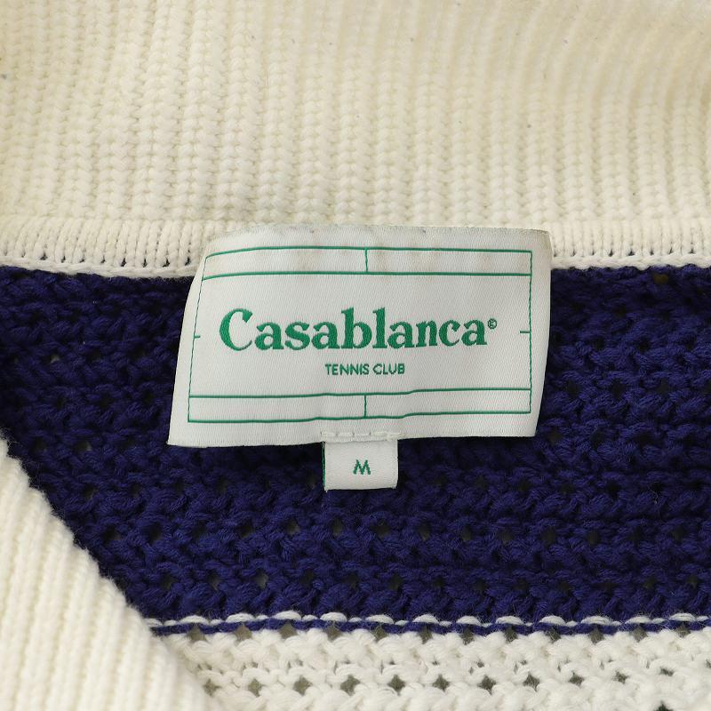CASABLANCA カサブランカ テニスシャツ 半袖 ニット M 白 CASABLANCA カサブランカ テニスシャツ 半袖 ニット M 白