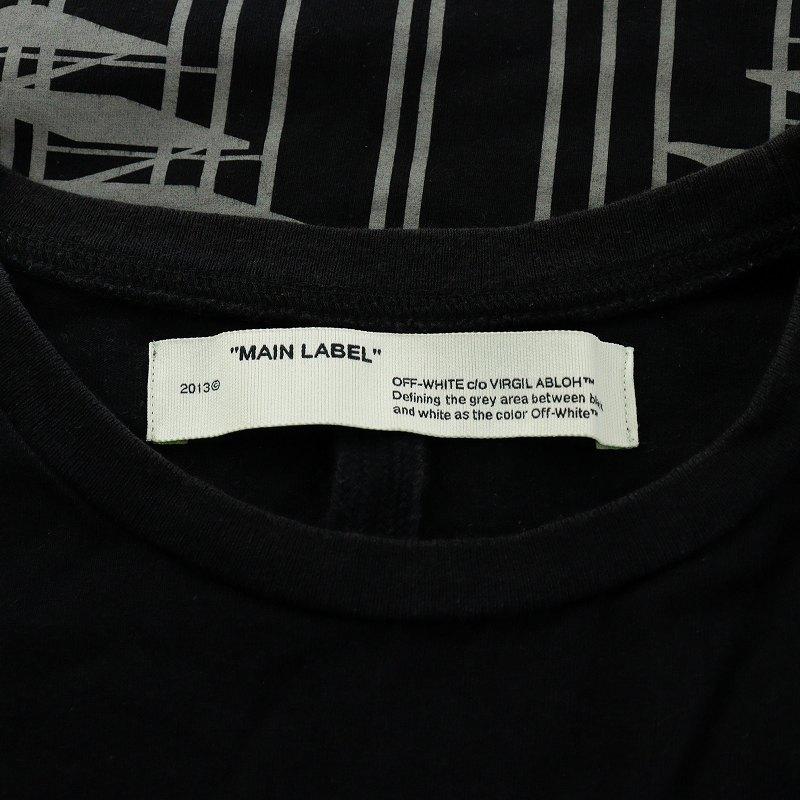 オフホワイト OFF WHITE Tシャツ カットソー 半袖 ロゴ コットン M 黒  