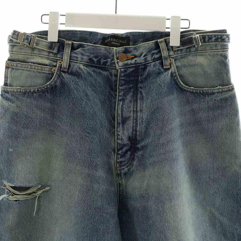 未使用品 バレンシアガ BALENCIAGA UNISEX Destroyed Baggy Jeans 