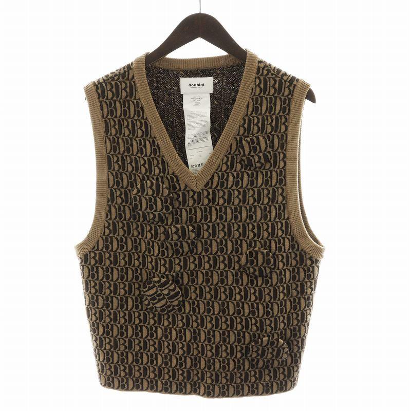 ダブレット doublet 21AW MONOGRAM JQ KNIT VEST モノグラムジャガード 
