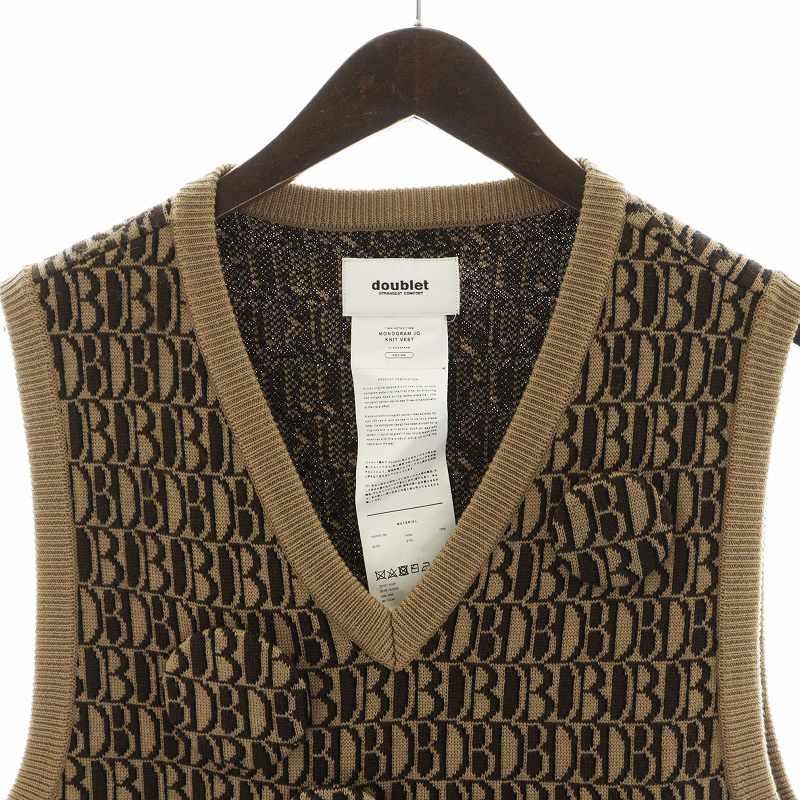 ダブレット doublet 21AW MONOGRAM JQ KNIT VEST モノグラムジャガード 
