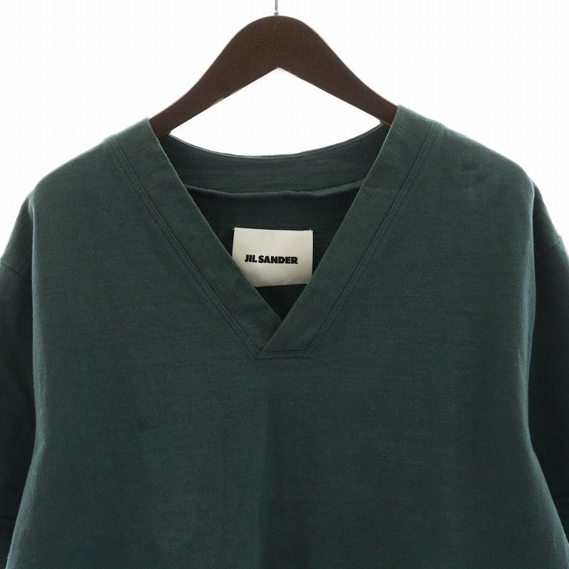 ジルサンダー JIL SANDER VネックTシャツ カットソー 半袖 ロゴ